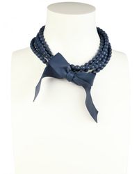 Natalia Brilli | Blue Long Beads Bow Necklace | Lyst