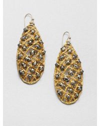 Alexis Bittar | Metallic Pyrite Woven Teardrop Earrings | Lyst