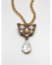 Oscar de la Renta | Metallic Swarovski Crystal Panther Convertible Necklace | Lyst