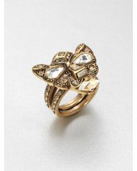 Oscar de la Renta | Metallic Swarovski Crystal Panther Ring | Lyst