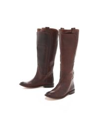 frye paige tall riding boot dark brown