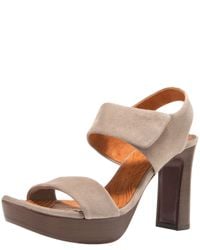 Chie Mihara | Natural Cody Suede Slingback Platform Sandals | Lyst