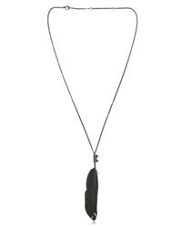 Ann Demeulemeester | Black Degrade Pigeon Feather Silver Necklace for Men | Lyst