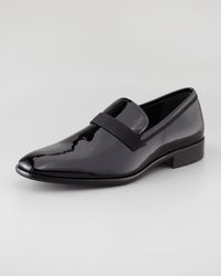 Ferragamo | Black Patent Slip-on Loafers for Men | Lyst