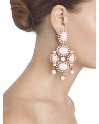 Oscar de la Renta | Pink Opaque Cabochon Drop Earrings | Lyst