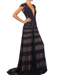 Maiyet Blue Silk Chiffon Appliqué Long Dress