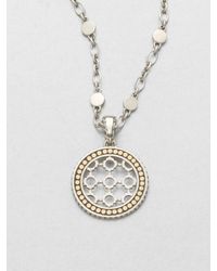 John Hardy | Metallic Sterling Silver 18k Gold Dot Pendant Necklace | Lyst