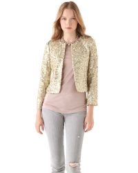 Alice + Olivia | Gold Brianna Sequined Tulle Jacket | Lyst