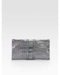 Nancy Gonzalez | Croc Metallic Clutch | Lyst