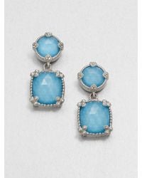 Judith Ripka | Metallic Turquoise Doublet Sterling Silver Drop Earrings | Lyst