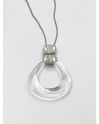 Alexis Bittar | Metallic Lucite Swarovski Crystal Loop Pendant Necklace | Lyst