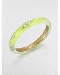 Alexis Bittar | Green Jeweled Lucite Bangle Braceletneon Yellow | Lyst