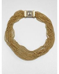 Michael Kors | Metallic Multistrand Bead Necklace | Lyst
