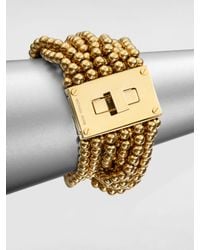 Michael Kors | Metallic Multistrand Turnlock Bracelet | Lyst