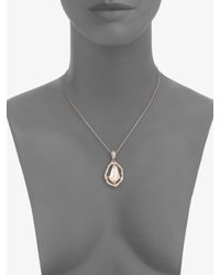 Alexis Bittar | Pink Peach Morganite Doublet Swarovski Crystal Pendant Necklace | Lyst