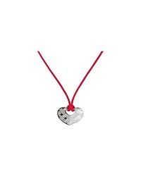 Ferragamo - Metallic Necklace with Heart in Sterling Silver with Red Cord - Lyst