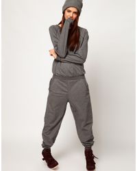 Lyst - Asos Collection Onesie with Zip Back in Sweat in Gray
