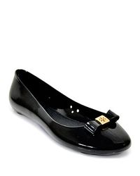 black jelly ballet flats