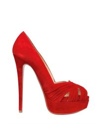 Christian Louboutin | Red 150mm Aborina Suede Open Toe Pumps | Lyst
