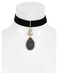 Ferragamo | Black Cameo Pendant Necklace | Lyst