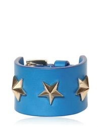 Givenchy | Blue Triple Stars Leather Cuff Bracelet for Men | Lyst