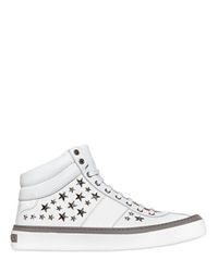 Jimmy Choo | White Star Studded Nappa High Top Sneakers for Men | Lyst