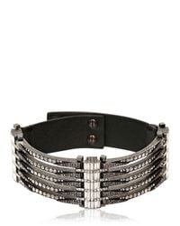 Lanvin | Black Swarovski and Leather Choker Necklace | Lyst