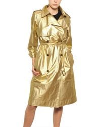 Lanvin | Metallic Washed Laminated Cotton Canvas Trench | Lyst