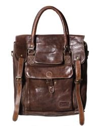 Officine Creative Brown Vintage Tucson Leather Messenger Bag for men