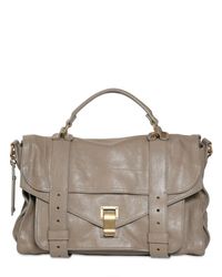 Proenza Schouler | Gray Ps1 Medium Lux Leather Satchel | Lyst