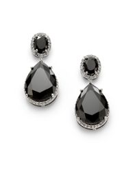 CZ by Kenneth Jay Lane | Metallic Oval Teardrop Crystal Earrings | Lyst