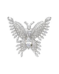 CZ by Kenneth Jay Lane | Metallic Butterfly Crystal Brooch | Lyst
