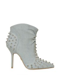 KG by Kurt Geiger Blue 100mm Wild Studded Denim Boots