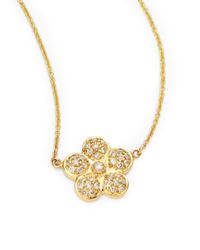 Sydney Evan | Metallic Diamond Flower Necklace | Lyst