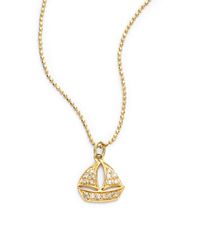 Sydney Evan | Metallic Diamond Sailboat Necklace | Lyst