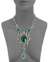 Ben-Amun | Green Ornate Teardrop Oval Tiered Pendant Necklace | Lyst