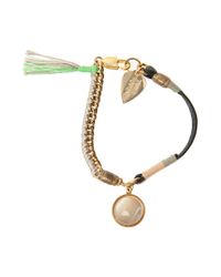 Lizzie Fortunato | Metallic Mother Of Pearl Woven Bracelet | Lyst