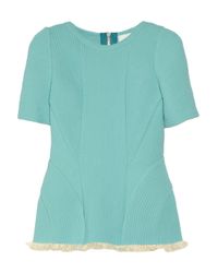 3.1 Phillip Lim | Blue Fringed Corded Chiffon Top | Lyst