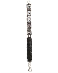 Emanuele Bicocchi | Metallic Nappa Silver Spiked Bracelet for Men | Lyst
