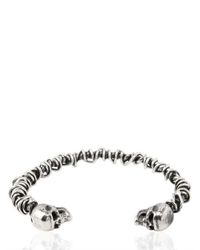 Emanuele Bicocchi | Metallic Woven Silver Skull Bracelet for Men | Lyst
