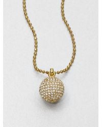 Michael Kors | Metallic Pavé Ball Pendant Necklacegoldtone | Lyst