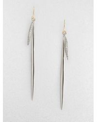 Mizuki | Metallic Diamond Sterling Silver Icicle Drop Earrings | Lyst