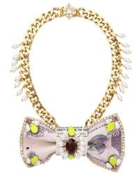 Bijoux De Famille | Purple Colaba Leather and Brass Necklace | Lyst