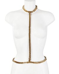 Giuseppe Zanotti | Metallic Gold Plated Brass Chain Body Belt | Lyst