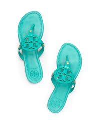 Lyst - Tory Burch Patent Leather Miller Sandal in Green