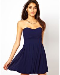  Tfnc  Prom  Dress  In Pleated Chiffon in Blue  navy Lyst