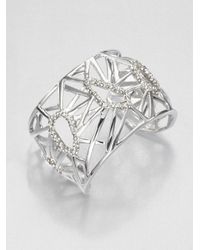 Alexis Bittar | Metallic Swarovski Crystal Deco Cuff Bracelet | Lyst