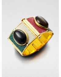 Fendi | Stone Accented Multicolor Stingray Leather Cuff | Lyst