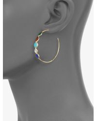 Ippolita | Metallic Multi-shape, Multi-stone 18k Yellow Gold Hoop Earrings/1¾ | Lyst