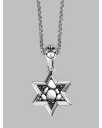 John Hardy | Metallic Kali Black Sapphire Star Of David Pendant Necklace for Men | Lyst